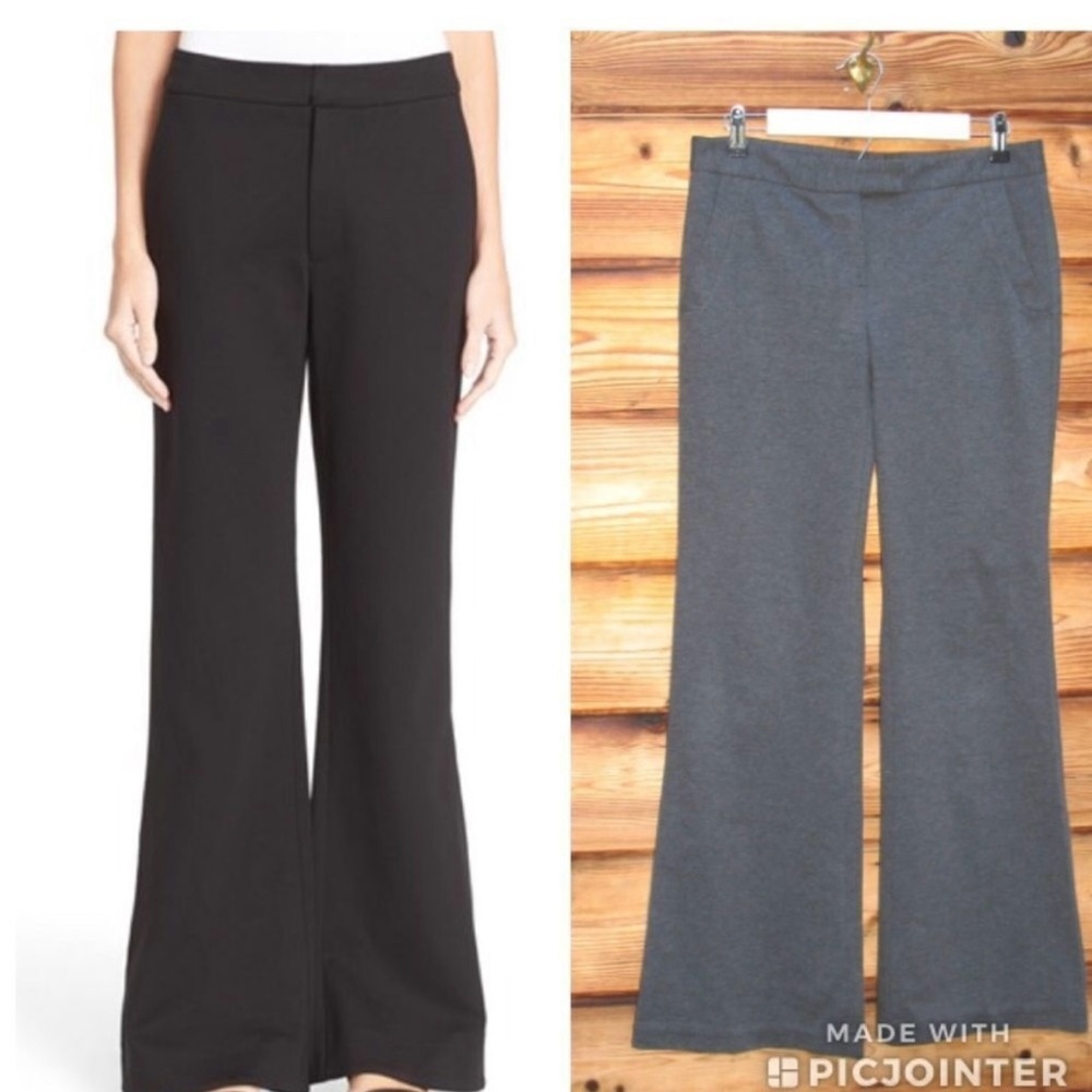 Theory Gray Knit Wide Leg Pants